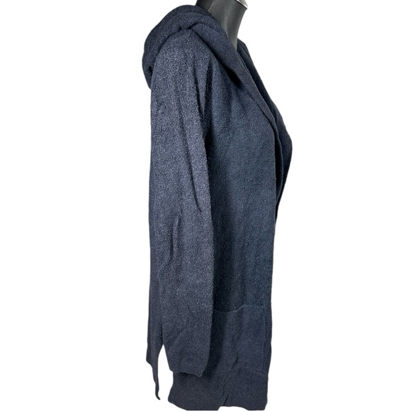 Barefoot Dreams Cozy Chic Lite Resort Cardigan Sweater Hood Size XS/S Navy 820 - Picture 5 of 10